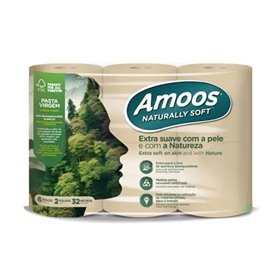 Papel Higiénico Doméstico 32mts 2Fls Amoos Naturally 6un