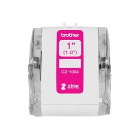 Rolo de etiquetas Brother CZ1004 Original de tamanho personalizado - 25 mm x 5 m - Zero Ink