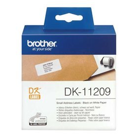 Brother DK11209 - Etiquetas de Endereço Pequenas Pré-Cortadas Originais - 29x62 mm - 800 Unidades - Texto Preto em Fundo Branco