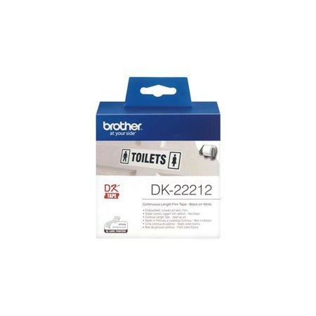 Brother DK22212 - Etiquetas originais de tamanho personalizado - Largura 62 mm x 15,24 metros - Texto preto em fundo branco