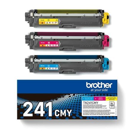 Brother TN241 Pack de 3 Toners originais - Ciano, Magenta, Amarelo - TN241CMY