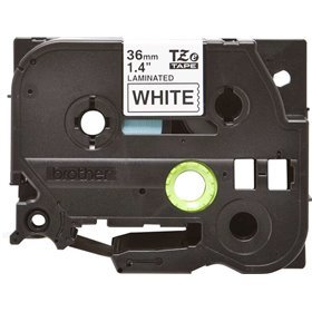 Etiquetas laminadas original Brother TZe261 - Texto preto em fundo branco - Largura 36 mm x 8 metros