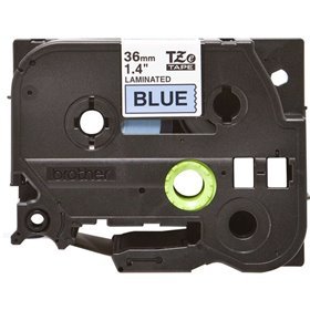 Etiquetas laminadas original Brother TZe561 - Texto preto em fundo azul - Largura 36 mm x 8 metros