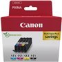 Canon CLI551 Multipack de 4 Tinteiros originais preto, ciano, magenta e amarelo - 6509B015