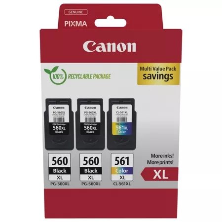 Canon PG-560XL + CL-561XL 3-Pack Tinteiros originais - 3712C009