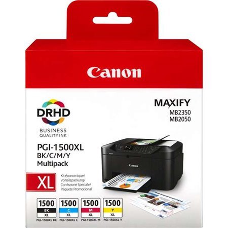 Tinteiros originais Canon PGI1500XL, Pack de 4 unidades - 9182B004/9182B010