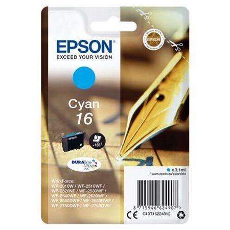 Tinteiro original Epson T1622 Ciano - C13T16224012