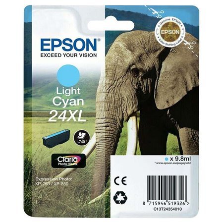 Tinteiro original Epson T2435 (24XL) ciano claro - C13T24354012