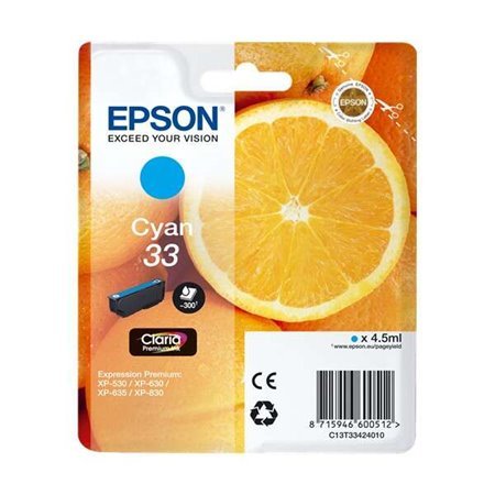 Tinteiro original Epson T3342 (33) Ciano - C13T33424012