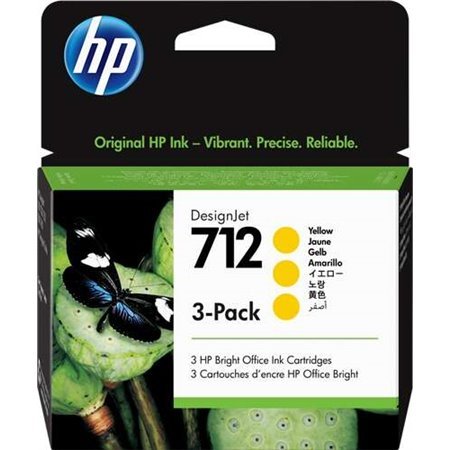Tinteiros originais HP 712 amarelos, Pack de 3 - 3ED79A