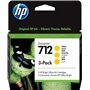 Tinteiros originais HP 712 amarelos, Pack de 3 - 3ED79A