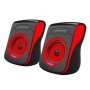Conjunto 2 Colunas Pc 2.0 2X3W Usb Preto/Vermelho Flamenco