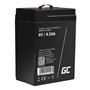 Bateria Chumbo Gel AGM 6V 4.5A GREEN CELL