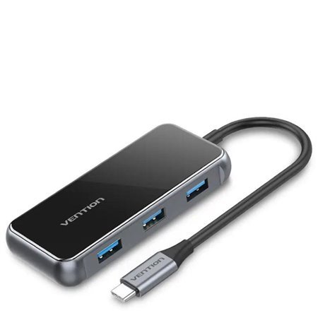Docking USB-C Vention TFFHB/ 1xHDMI 4K/ 3xUSB/ 1xRJ45/ 1xUSB-C PD/ Cinza