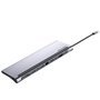 Docking USB-C Vention THTHC/ 1xHDMI/ 1xVGA/ 3xUSB/ 1xUSB-C/ 1xUSB-C PD/ 1xRJ45/ 1xLeitor de Cartões SD e MicroSD/ Jack 3.5/ Cinz