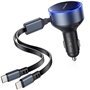 Carregador de Carro Vention FFOB0/ 1xUSB-C Macho/ 1xUSB-C Fêmea/ 1xLightning Macho/ 30W