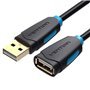 Extensão USB 2.0 Vention CBCBG/ USB Macho - USB Fêmea/ 1.5m/ Preto