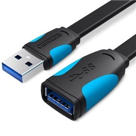 Extensão USB 3.0 Vention VAS-A13-B050/ USB Macho - USB Fêmea/ 5Gbps/ 50cm/ Preto e Azul