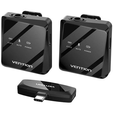 Micrófono Digital com Clip Vention NCBB0/ USB-C/ Inclui Receptor/ 2 unidades