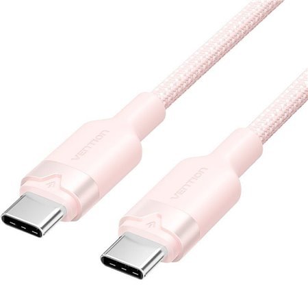 Cabo USB 2.0 USB-C 3A Vention TRDPF/ USB-C Macho - USB-C Macho/ Até 60W/ 480Mbps/ 1m/ Rosa
