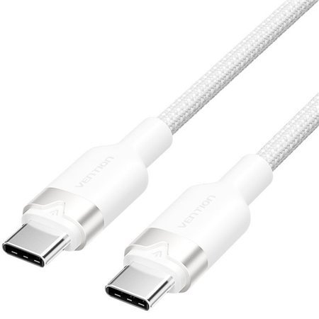 Cabo USB 2.0 USB-C 3A Vention TRDWH/ USB-C Macho - USB-C Macho/ Até 60W/ 480Mbps/ 2m/ Branco