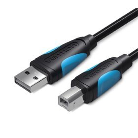 Cabo USB 2.0 Impressora Vention VAS-A16-B500/ USB Tipo-B Macho - USB Macho/ 480Mbps/ 5m/ Preto