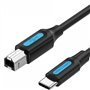Cabo USB 2.0 Impressora Vention CQUBF/ USB Tipo-B Macho - USB-C Macho/ 480Mbps/ 1m/ Preto