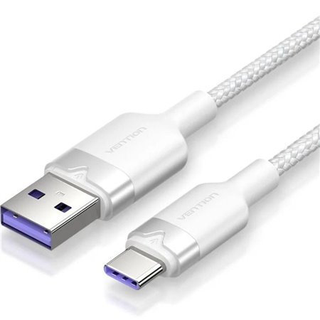 Cabo USB 2.0 USB-C Vention CTOWF/ USB-C Macho - USB Macho/ Até 100W/ 480Mbps/ 2m/ Branco