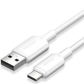 Cabo USB 2.0 USB-C Vention CTQWH/ USB-C Macho - USB Macho/ Até 60W/ 480Mbps/ 2m/ Branco