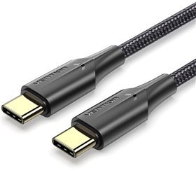 Cabo USB 2.0 USB-C 3A Vention TAUBD/ USB-C Macho - USB-C Macho/ Até 60W/ 480Mbps/ 50cm/ Preto