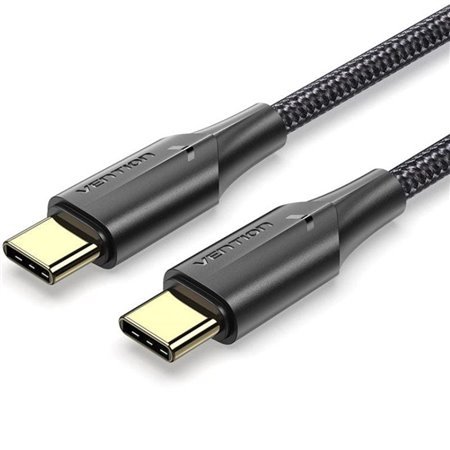 Cabo USB 2.0 USB-C 3A Vention TAUBD/ USB-C Macho - USB-C Macho/ Até 60W/ 480Mbps/ 50cm/ Preto