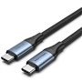 Cabo USB 4.0 USB-C 5A Vention TAVHF/ USB-C Macho - USB-C Macho/ Até 240W/ 40Gbps/ 1m/ Cinza