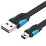 Cabo USB 2.0 Vention VAS-A14-B150/ Mini USB Macho - USB Macho/ Até 10W/ 480Mbps/ 1.5m/ Azul e Preto