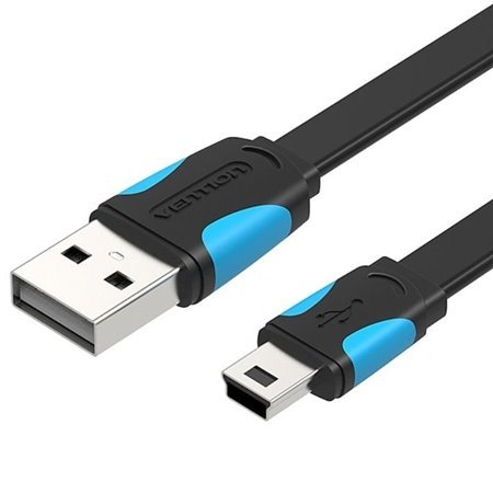 Cabo USB 2.0 Vention VAS-A14-B200/ Mini USB Macho - USB Macho/ Até 10W/ 480Mbps/ 2m/ Azul e Preto
