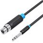 Cabo Stereo Vention BBEBI/ Jack 6.5 Macho - XLR Fêmea/ 3m/ Preto
