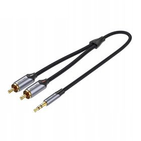 Cabo Stereo Vention BCNBJ/ Jack 3.5 Macho - 2x RCA Macho/ 5m/ Cinza
