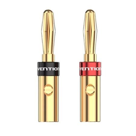 Adaptador/ Conector Banana Vention BFDJ0-2/ Cabo de Audio Fêmea - Banana Macho/ 2 uds/ Dourado