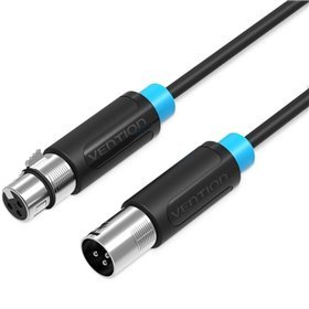 Cabo Stereo Vention BBFBH/ XLR Macho - XLR Fêmea/ 2m/ Preto