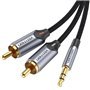 Cabo Audio Vention BCNBG/ 2x RCA Macho - Jack 3.5 Macho/ 1.5m/ Cinza