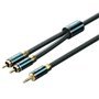 Cabo Audio Vention BCSGF/ 2x RCA Macho - Jack 3.5 Macho/ 1m/ Verde e Preto