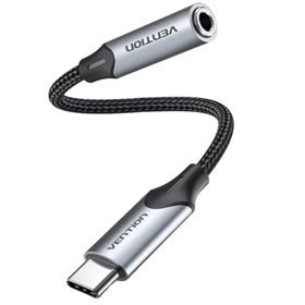 Conversor Vention BGMHF/ Jack 3.5 Fêmea - USB-C Macho/ 1m/ Cinza