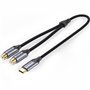 Cabo Conversor Vention BGVHD/ 2x RCA Fêmea - USB-C Macho/ 50cm/ Cinza