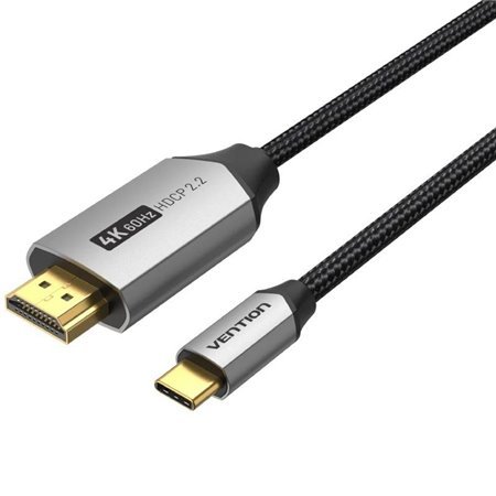 Cabo Conversor HDMI 2.0 4K Vention CRBBG/ USB-C Macho - HDMI Macho/ 1.5m/ Preto
