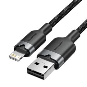 Cabo USB Lightning Vention LANBF/ USB Macho - Lightning Macho/ 480Mbps/ 1m/ Preto
