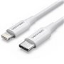 Cabo USB 2.0 USB-C Lightning Vention LAJWF/ USB-C Macho - Lightning Macho/ Até 27W/ 480Mbps/ 1m/ Branco