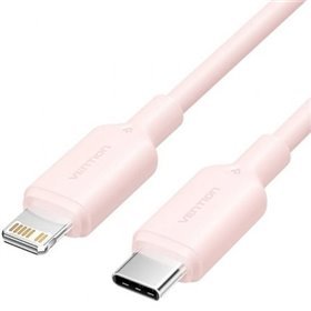 Cabo USB 2.0 USB-C Lightning Vention LAKPF/ USB-C Macho - Lightning Macho/ Até 27W/ 480Mbps/ 1m/ Rosa