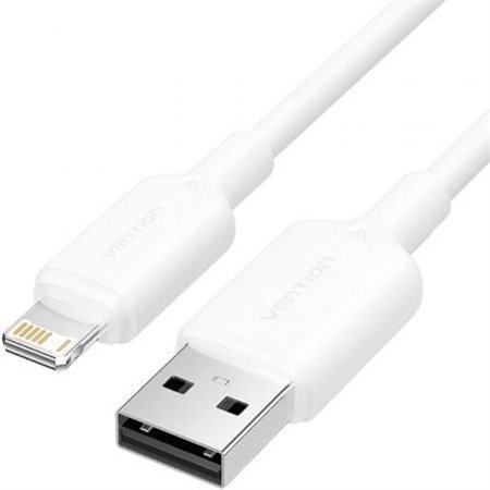 Cabo USB 2.0 Lightning Vention LAMWF/ USB Macho - Lightning Macho/ 480Mbps/ 1m/ Branco