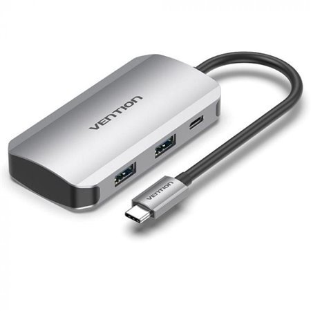 Hub USB-C Vention TNBHB/ 4xUSB/ 1xUSB-C PD