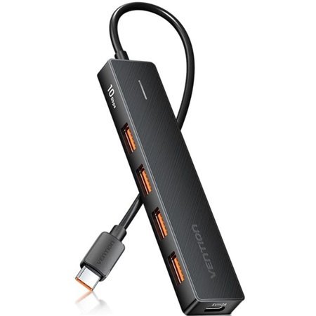 Hub USB 3.2 Vention CHJBB/ 4xUSB/ 1xUSB-C/ 15cm