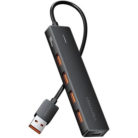 Hub USB 3.2 Vention CHOBB/ 4xUSB/ 1xUSB-C PD/ 15cm/ Preto